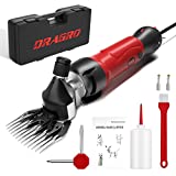 Dragro 2021 Upgraded 500W Professional Electric Sheep Shears, Sheep Clippers Farm Livestock Grooming Kit, 6 Speed Heavy Duty Electric Clippers for Thick Coat Animals