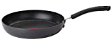 T-fal E76507 Ultimate Hard Anodized Scratch Resistant Titanium Nonstick Thermo-Spot Heat Indicator Anti-Warp Base Dishwasher Safe Oven Safe PFOA Free Saute / Fry Pan Cookware, 12-Inch, Black