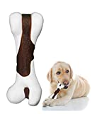 2in 1 Dog Chew Toys for Aggressive Chewers - Bacon Flavored Dog Chew Toy and Edible Treat for Large to Medium Dogs (The Bone, Large)