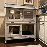 Aivituvin Rabbit Hutch Outdoor Large, Rabbit Cage Indoor Bunny Hutch Bunny Cage with Wheels -Upgrade Removable Wire Rack