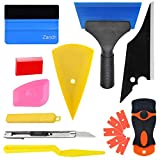 Zanch Window Tint Tools Vinyl Wrap Tool Kit Conqueror Corner Shank Shower Rubber Felt Tinting Squeegee Razor Blades Card Scraper Cutter Knife Car Window Film Installation Application Solution 10PCS