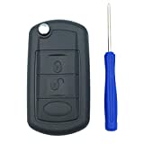 3 Buttons Flip Auto Key Case Fob Styling Shell Cover for Range Rover Sport Land Rover Discovery LR3 Keyless Entry Remote Car Key Fob Cover