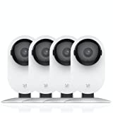 YI 4pc Security Home Camera, 1080p WiFi Smart Indoor Nanny IP Cam with Night Vision, 2-Way Audio, Motion Detection, Phone App, Pet Cat Dog Cam - Works with Alexa and Google