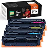 LemeroSuperx (with CHIP) Compatible Toner Cartridge Replacement for HP 414X 414A W2020X W2021X Work for Color Laserjet Pro MFP m479fdw m454dw m454dn m479fdn (Black Cyan Magenta Yellow, 4 Pack)