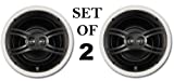 Yamaha Natural Sound Custom Easy-to-install In-Ceiling Flush Mount 3-Way 120 watts Speaker Set (1 Pair of 2 Speakers) with Dual Tweeters & 8" Woofer for Large Room or 2 Smaller Rooms