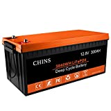 CHINS LiFePO4 Battery 12V 300Ah Lithium Battery - Built-in 200A BMS, 2000~5000 Cycles, Perfect for Replacing Most of Backup Power, Home Energy Storage and Off-Grid etc.