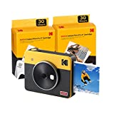 Kodak Mini Shot 3 Retro (60 Sheets) 3x3 2-in-1 Instant Camera & Photo Printer, Compatible with iOS, Android & Bluetooth, Real Photo HD, 4PASS Technology & Laminated Finish – Yellow