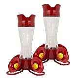 Perky Pet 203CPBN-2 8. oz Pinch-Waist Glass Hummingbird Feeder – 2 Pack, Red