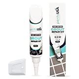 PentaUSA Tile Grout - White Grout Filler Repairs Renews Fills Tube, 3 Triple Protection, Fast Drying Grout Repair Kit, Heavy-Duty Grout Cleaner - Restore and Renew Grout Line 8.8 oz (White)