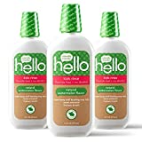 Hello Natural Watermelon Flavor Kids Fluoride Free Rinse, Alcohol Free, Vegan, SLS Free, Mouthwash for Kids Age 6 and Up, 16 Fl Oz (Pack of 3)