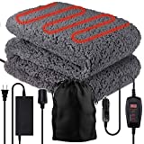 Zone Tech Sherpa Fleece Travel Blanket – Premium Quality Grey Cozy Soft Plush Warm Fuzzy Automotive Comfortable Car Seat 59" x 43” Blanket -Great for Winter, Home, Office and Camping