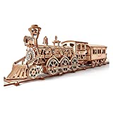Wood Trick Wooden Toy Train Set with Railway - 34x7″ - Locomotive Train Toy Mechanical Model Kit - 3D Wooden Puzzle, Brain Teaser for Adults and Kids, Best DIY Toy