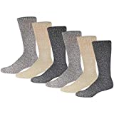 6 Pairs of Thermal Merino Wool Warm Diabetic Socks, Assorted, Shoe Size US Men 9-11.5/Women 11-13