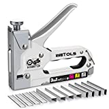 WETOLS Staple Gun, Heavy Duty Staple Gun, 3 in 1 Manual Nail Gun with 2400 Staples(D, U and T-Type), for Upholstery, Material Repair, Carpentry, Decoration, Furniture, DIY - DY808