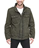 Levi's Men's Washed Cotton Military Jacket, Olive, X-Large