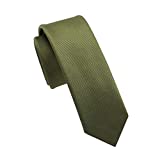 Fortunatever Mens Solid Color Tie,Slim&Formal Necktie With Multiple Colors(2.36''&3.35'') (Olive Green, 3.35'' Width)
