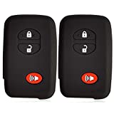 Massimiliano Incas 2Pcs Dobrev 3 Button Silicone Rubber Cover Holder Protector Case for Toyota Rav4 Prius Highlander Land Cruiser Sequoia 4Runner Venza Camry Avalon Prado (Black and Black)