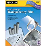 Apollo Plain Paper Copier Transparency Film, Black On Clear, Box Of 100