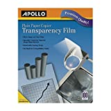 Apollo Transparency Film for Plain Paper Copier, Black on Clear Sheet, with Stripe, 100 Sheets/Pack (VPP201CE)