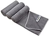 KinHwa Microfiber Sports Gym Towel Ultra Soft Athletic Towels for Sweat Super Absorbent Workout Towels for Gym Perfect for Men and Women 3 Pack 16Inch x 31Inch Gray