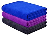 HOPESHINE Microfiber Gym Towels Fast Drying Sports Towel Fitness Workout Sweat Towels 3-Pack 16 inch X 32 inch (Blue+Purple+Grey)