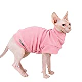 Small Dogs Fleece Dog Sweatshirt - Cold Weather Hoodies Spring Soft Vest Thickening Warm Cat Sweater Puppy Clothes Sweater Winter Sweatshirt Pet Pajamas for Small Dog Cat Puppy (Small, Pink)