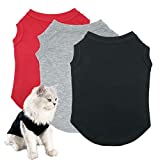 Dog Shirts Pet Clothes Blank Clothing, 3pcs Puppy Vest T-Shirt Sleeveless Costumes, Doggy Soft and Breathable Apparel Outfits for Small Extra Small Medium Dogs and Cats