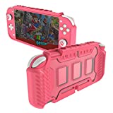 KIWIHOME Pink Case Compatible with Nintendo Switch Lite, TPU Cover Hard Case Only for Switch Lite with Thumb Grip Caps Switch Lite Cute Case for Girls (Pink)