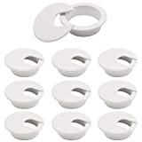 White Desk Grommet 2 Inch, Pack of 10 Plastic Desk Cord Cable Hole Cover Grommet