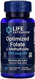 Life Extension Optimized Folate L-Methylfolate 1000 mcg Vegetarian Tablets 2 Pack