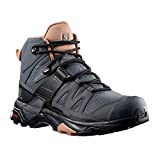 Salomon X Ultra 4 MID Gore-TEX Hiking Boots for Women, Ebony/Mocha Mousse/Almond Cream, 8.5