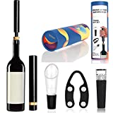 Wine Openers set Air Pressure Pump , Needle Wine opener Bottle Cork Remover Accessories Tool Kit with Wine Pourer, Foil Cutter Vacuum Stopper kitchen appliances christmas Gift box for men Wine Lover …