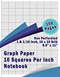 Graph Paper 10 Squares Per Inch Notebook: 100 Pages, 8.5x11 Inch, 10x10, No-Bleed, Graph Paper Engineering, Geometry Graph Paper, quilt grid paper