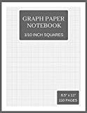Graph Paper Notebook: 10 Squares Per Inch (Large, 110 Pages, Gray and White Soft Cover)