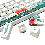 Keycaps PBT Dye Sublimation Upgrade 108 Keycap Set OEM Profile Keycaps Keyset with Puller for Cherry Mx Gateron Kailh Switch Mechanical Keyboard (Coral Sea)