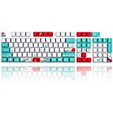 GTSP 108 Japanese Keycaps 60 Percent for GK61 RK61 Anne Pro 104/87/61 Custom Key Cap Set for Cherry Mx Gateron Kailh Switch 60% Mechanical Gaming Keyboard (Coral Sea)