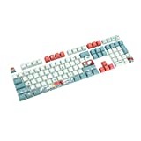 108 Dye Sublimation PBT Keycaps, Translucent Layer, for Cherry MX Gateron Kailh Outemu Switch Switches Mechanical Keyboard, Coral Sea