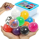 KLT Sensory Stress Balls Set 12 Pack for Adults and Kids - Sensory Toys for Autistic Children, Fidget Squishy Toys, Prize Box Toys for Classroom, Party Favors, Stress Relief Balls 2.5 Inch