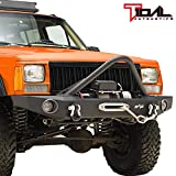 Tidal Stinger Front Bumper with Winch Plate Fit for 84-01 Cherokee XJ/Comanche MJ