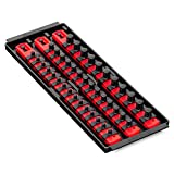 Ernst Manufacturing 8490 Socket Boss 3-Rail Multi-Drive Socket Organizer, 13-Inch, Red