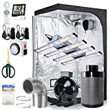 BloomGrow 1200W LED Full Spectrum Professional Grow Light Strips + 48''x48''x80'' 600D Mylar Grow Tent Room + 6'' Inline Fan Air Carbon Filter Ventilation System Indoor Plan t Grow Tent Complete Kit