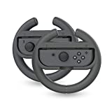 TALK WORKS Steering Wheel Controller for Nintendo Switch 2 Pack - Switch Racing Games Accessories Joy Con Controller Grip for Mario Kart - Grey