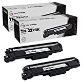 LD Compatible Toner Cartridge Replacement for Brother TN-227BK High Yield (Black, 2-Pack)