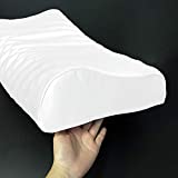 Cozysilk Silk Pillowcase for Memory Foam Pillow, Pure Mulberry Silk Pillow Case for Cervical Pillow, Smooth Silk Pillow Cover for Contour Pillow (Wave Shape 20 x 12.5 inch, White)