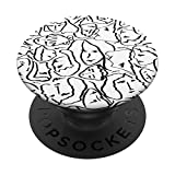 Elio Faces in Black Outlines on White CMBYN PopSockets PopGrip: Swappable Grip for Phones & Tablets