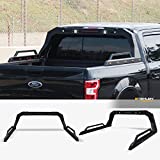 Stehlen 642167842484 Universal Adjustable Truck Bed Chase Rack Roll Bar with Side Rails Handle & 3rd Third Brake Light & 2x LED Work Lamps Bars & 14x Amber Side Marker - Textured Black