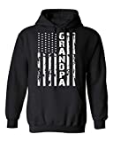 Kropsis Grandpa Vintage American Flag Hooded Sweatshirt Hoodie, M, Black