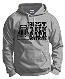 Grandpa Gift Papa Best Truckin' Ever Truck Driver Hoodie Sweatshirt XL Ash