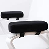 LargeLeaf Extra Thick Chair armrest Cushions Elbow Pillow Pressure Relief Office Chair Gaming Chair armrest with Memory Foam armrest Pads 2-Piece Set of Chair (Black)