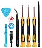 Screwdriver Kit for Nintendo Switch – 10 in 1 PRO S2 Steel Triwing Y00 Repair Tool Set with Thumb Caps, Tweezers, Cleaning Brush, Opening Accessories for Switch/Switch Lite JoyCon Joy-Con Controller